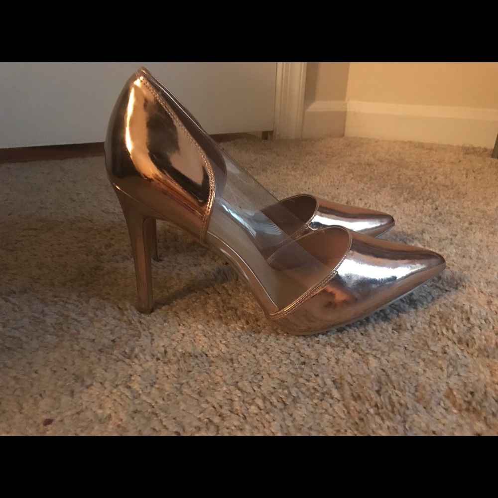 Rose Gold heels-Newlook